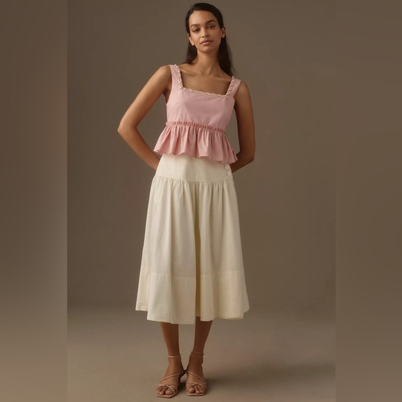 Anthropologie Tops - NWT Anthropologie En Elly Babydoll Stitch-Trim Tank